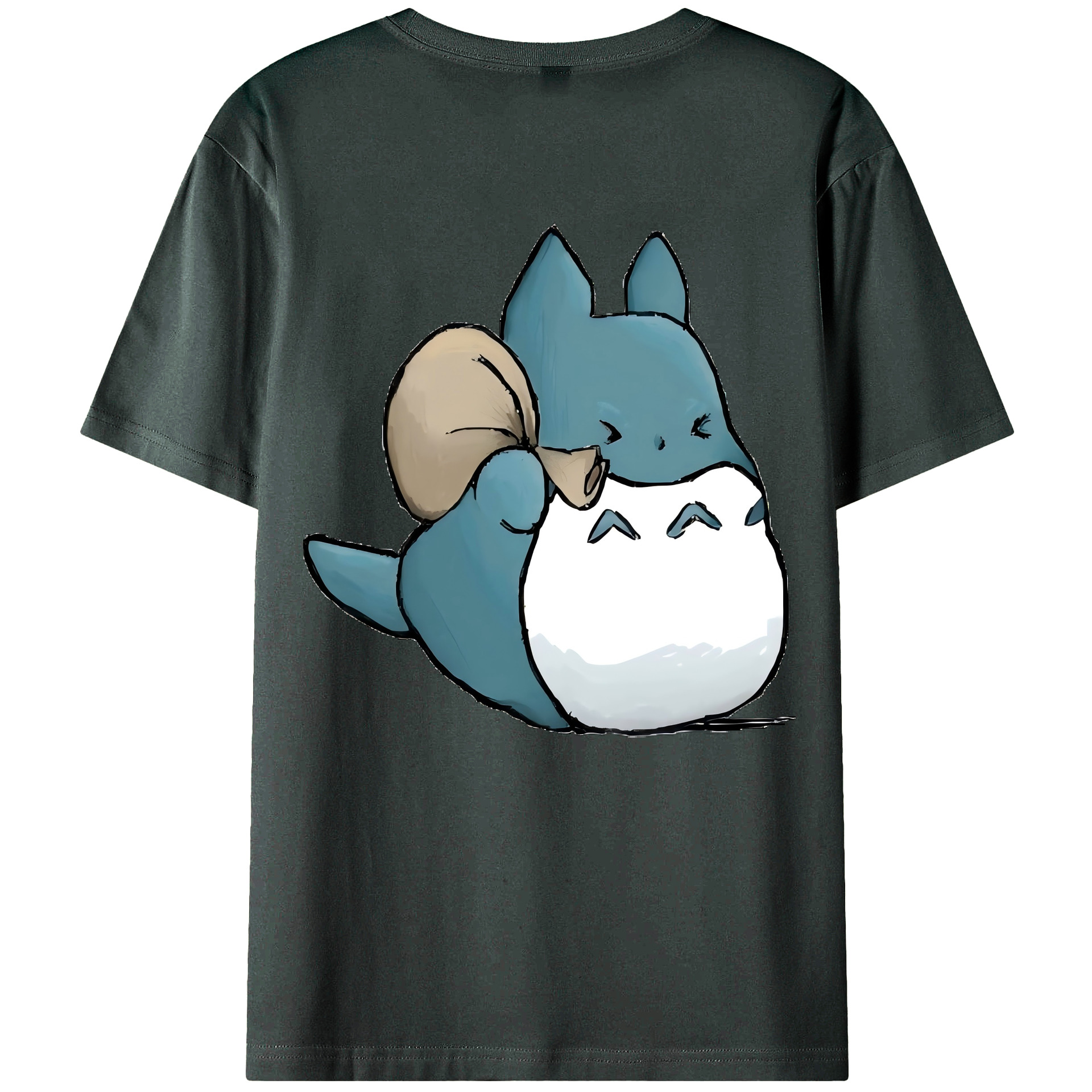 （画像用） となりのトトロ 草壁メイ 草壁サツキ My Neighbor Totoro Satsuki Kusakabe Mei Kusakabe 綿100％ メンズ半袖Tシャツ（バックプリント） 通気性
